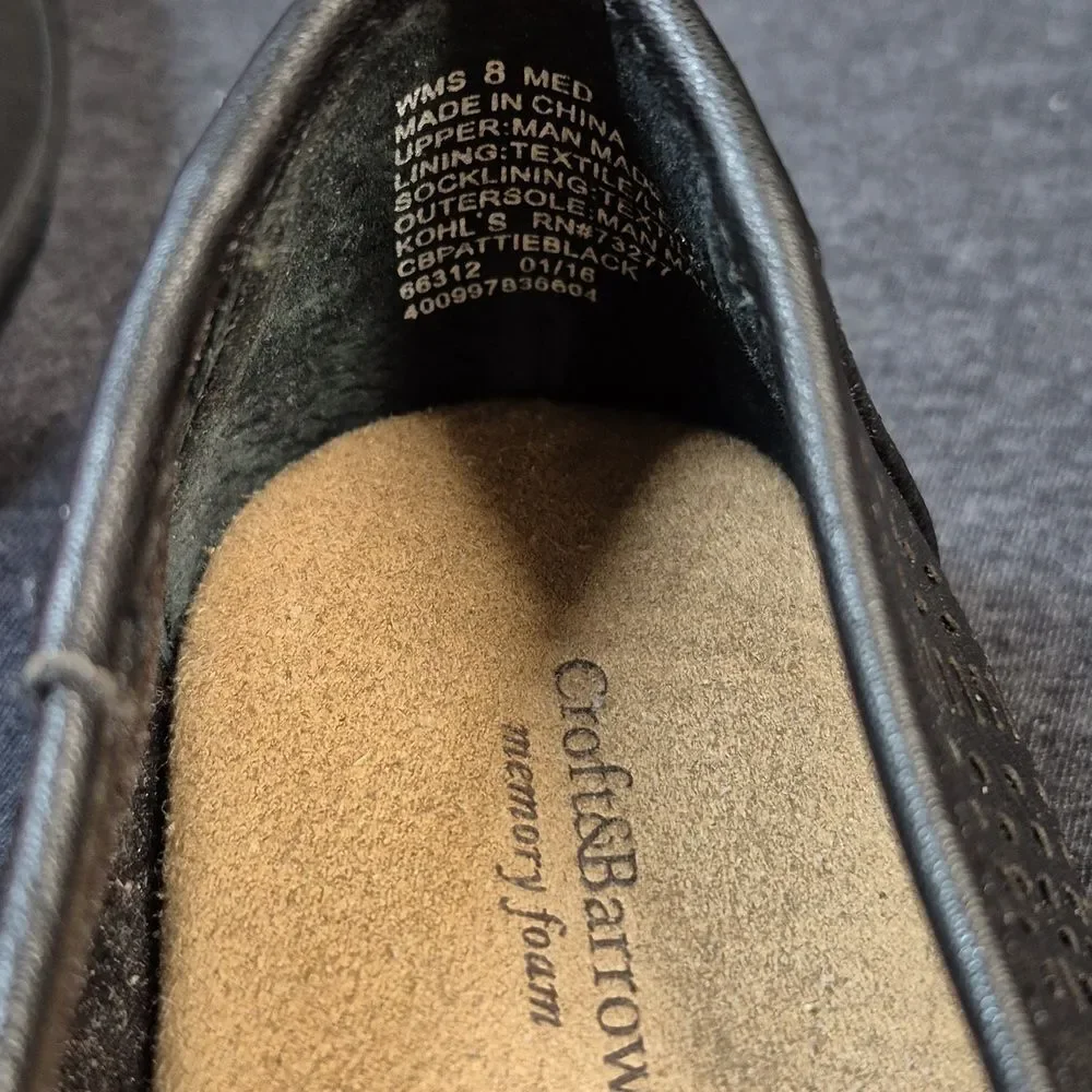 Croft And Barrow 8m Black Eyelet Flats - NWOT